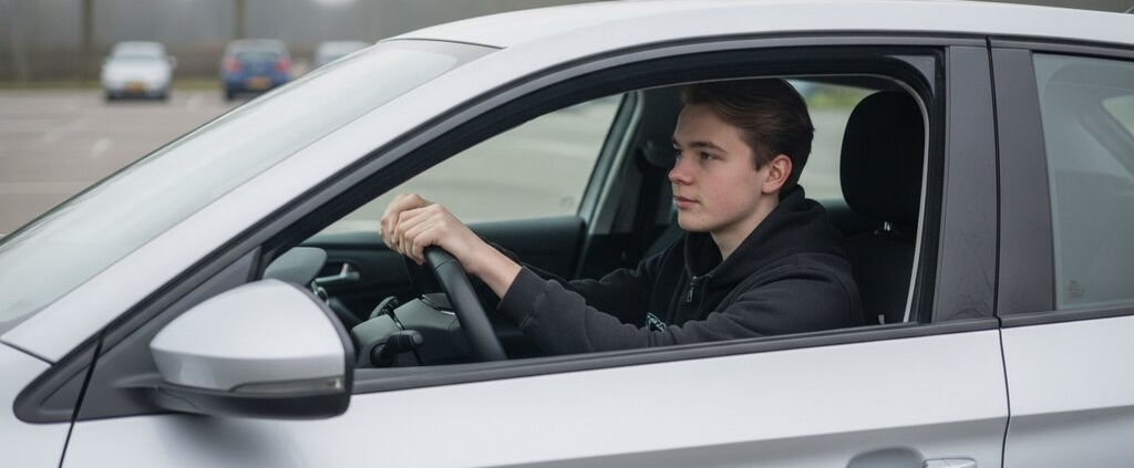Jonge bestuurder achter het stuur wacht op zijn CBR-praktijkexamen begin 2026