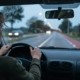 Jonge bestuurder op een provinciale weg met een doorgetrokken streep op het wegdek